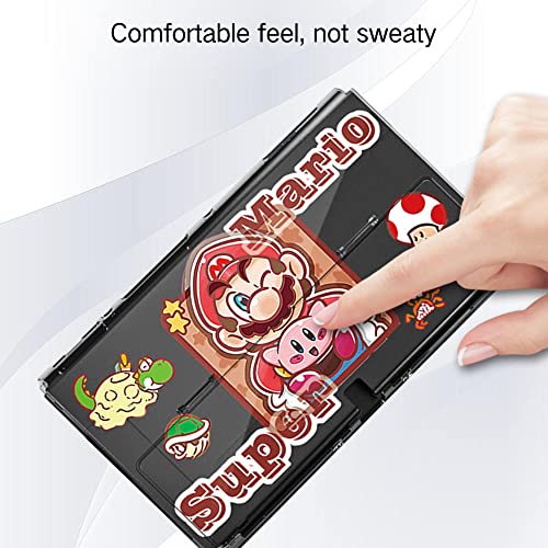 Perfectsight Protective Case For Nintendo Switch Oled, Cute Clear Soft Tpu Slim Grip Cover With Stand, Kawaii Dockable Case For Ns Console And Joy-Con - Shock-Absorption Anti-Scratch (Mario Kirby) #TOP2