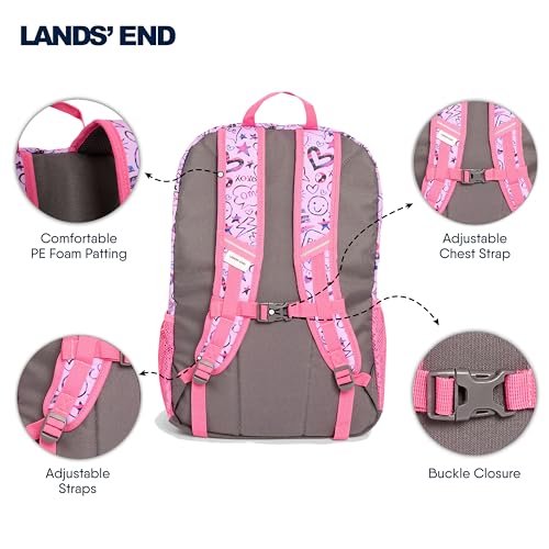 Image of Lands' End Unisex Kids Large ClassMate Lightweight Durable Elementary School Backpack, Fuchsia Pink