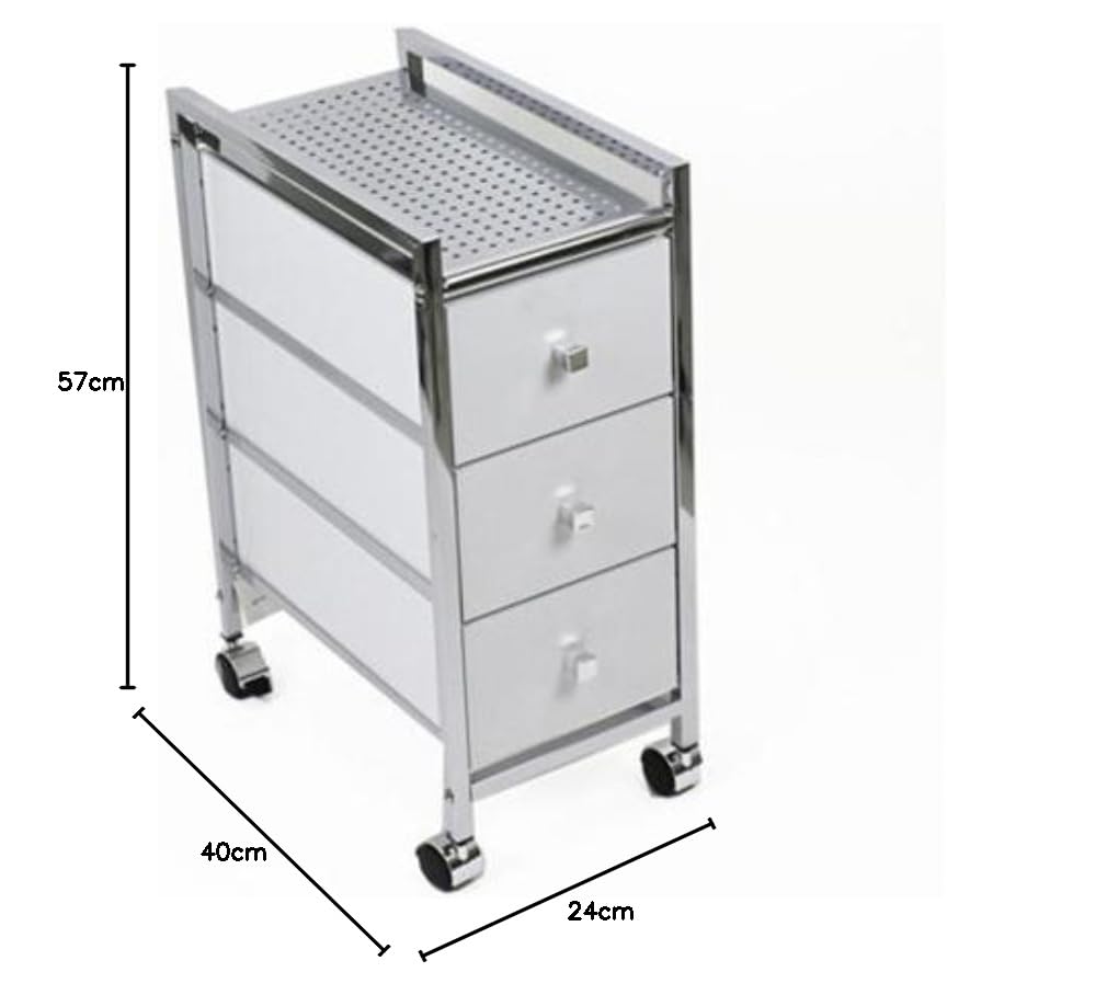 Carrito Estrecho de 3 Alturas con cajones