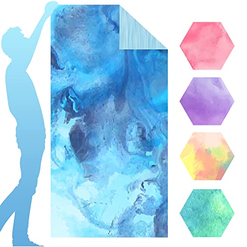 Yiction Microfiber Beach Towels For Adults, Sand Free Beach Towels Oversized, 71X35.5Inch Extra Large Quick Dry Beach Towel (Blue) #TOP4