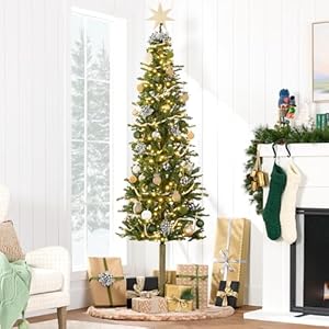 Best Choice Products Pencil Christmas Tree 6ft Pre-lit Alpine Slim Holiday Decoration, Lighted Skinny Décor LED Lights, Metal Stand Best Choice Products Pencil Christmas Tree 6ft Pre lit Alpine Slim Holiday Decoration Lighted Skinny Decor LED Lights Metal Stand
