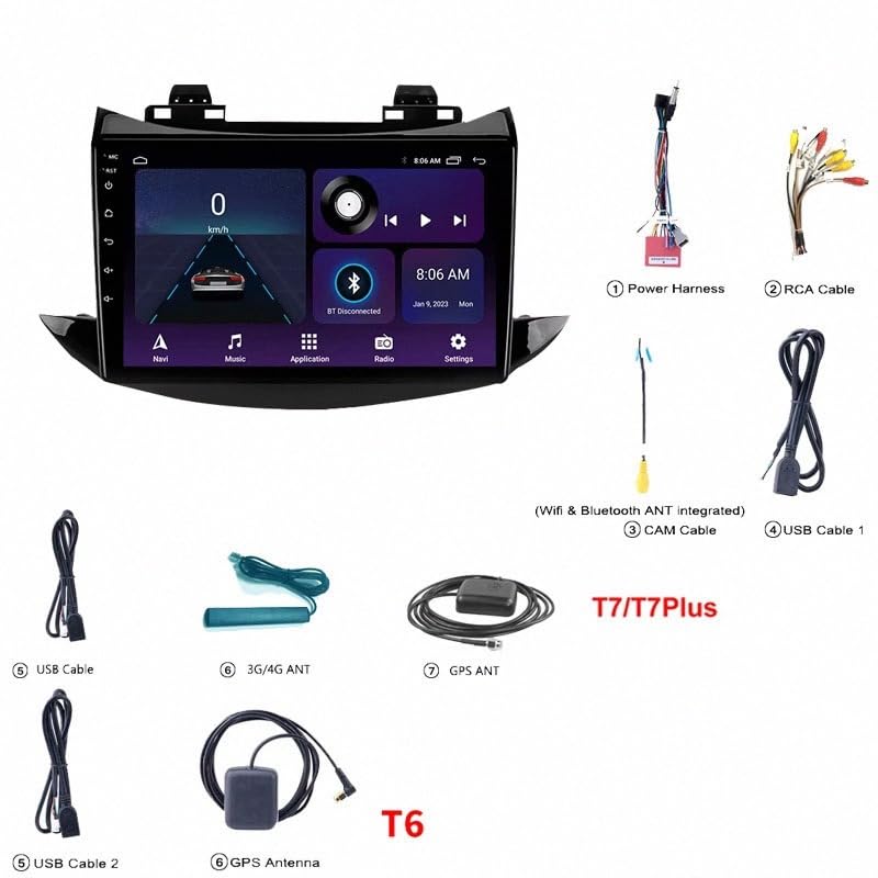 Pantalla Carplay Coche Chevrolet Onix 2012-2019 con Mirror Link y Bluetooth 6