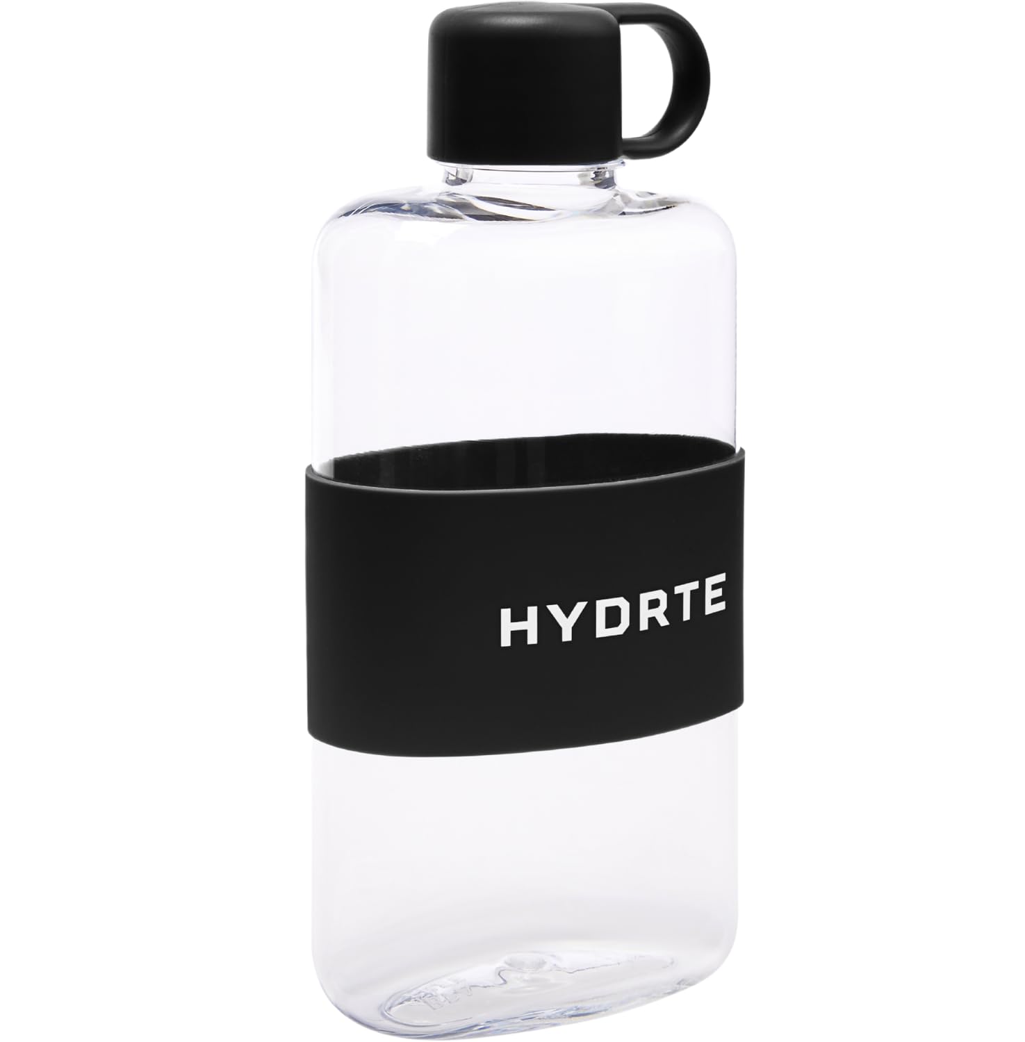 Hydrte Slim Water Bottle – 18 oz Cute Clear Water Bottle - BPA-Free, Leak Proof, Small Reusable Plastic Water Bottles (Nero Black)