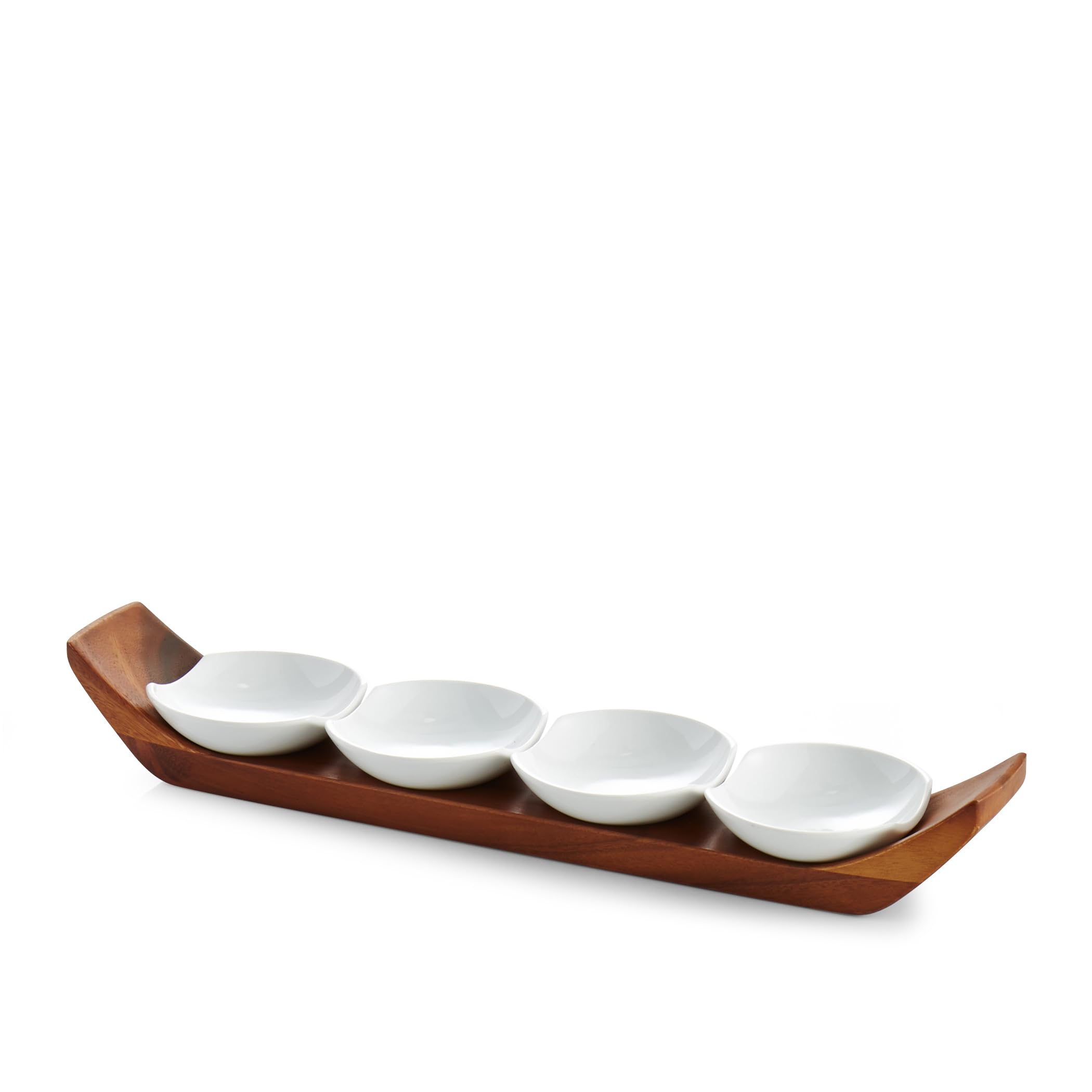Amazon.com | Nambé Quatro Snack & Serve Set – 21” Acacia Wood Tray