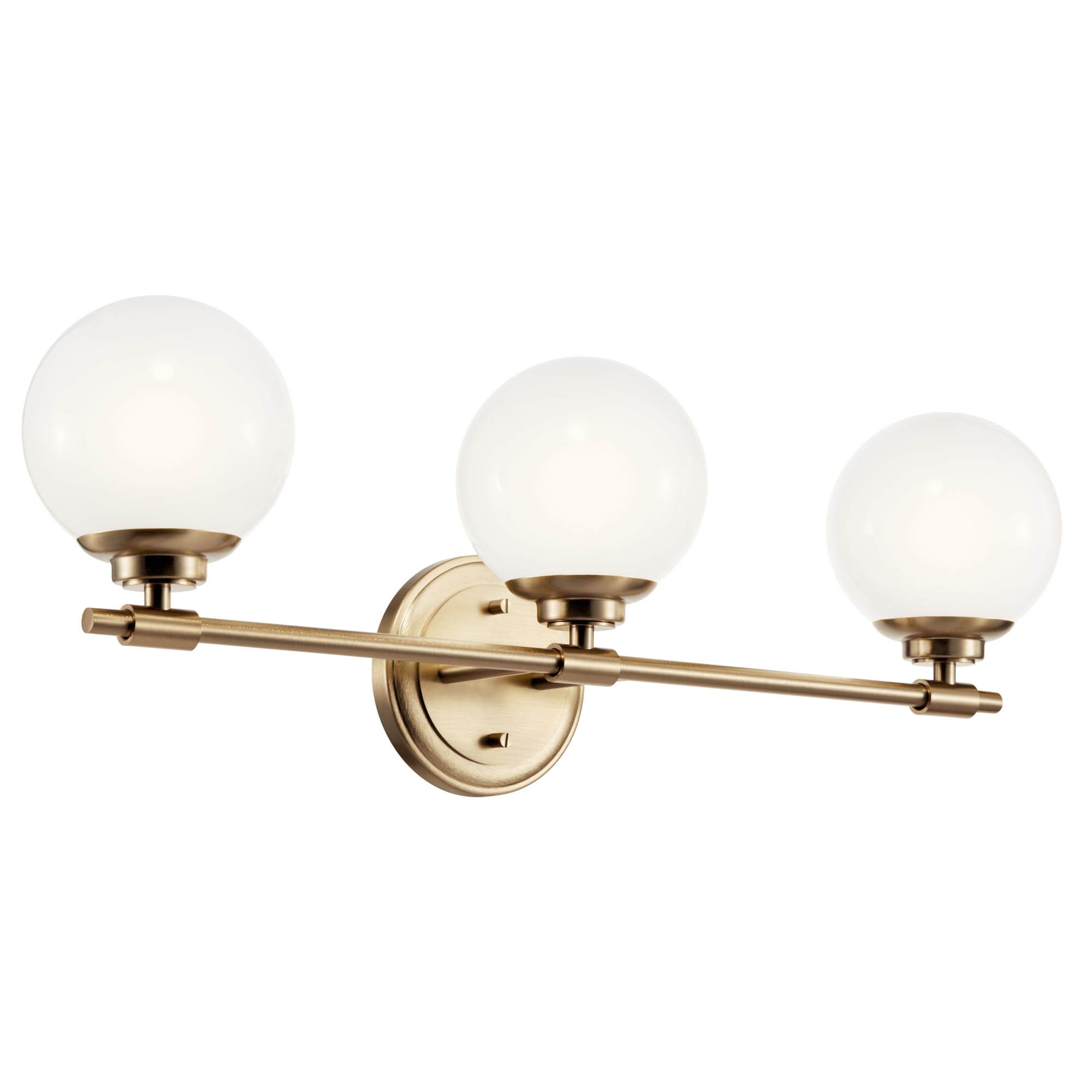 KichlerBenno 3-Light Vanity, Modern Light with Opal Glass in Champagne Bronze, for Bathroom or Powder Room (8.75" x 24.5"), 55172CPZ