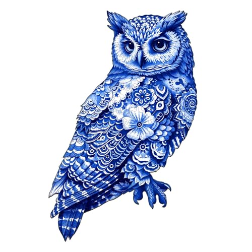Wooden Puzzles for Adults,Night Owl Jigsaw Puzzles,12.9 * 8.3in 120pcs
