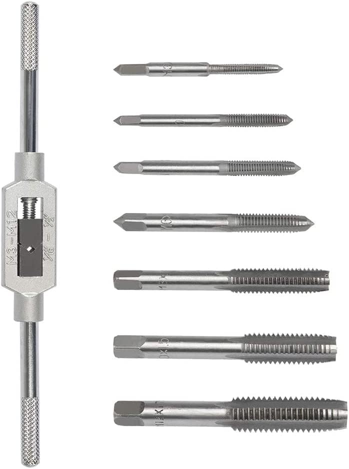 VENEKETY 8PCS Tap Wrench Set, Metric Tap Set, Tap Machine Hand Screw Thread Taps Set Thread Metric Plug Tap Drill Bits Set M3 M4 M5 M6 M8 M10 M12 with Adjustable Tap Reamer Wrench Hardware (B0C8V3LKZZ) Amazon Price History, Amazon Price Tracker