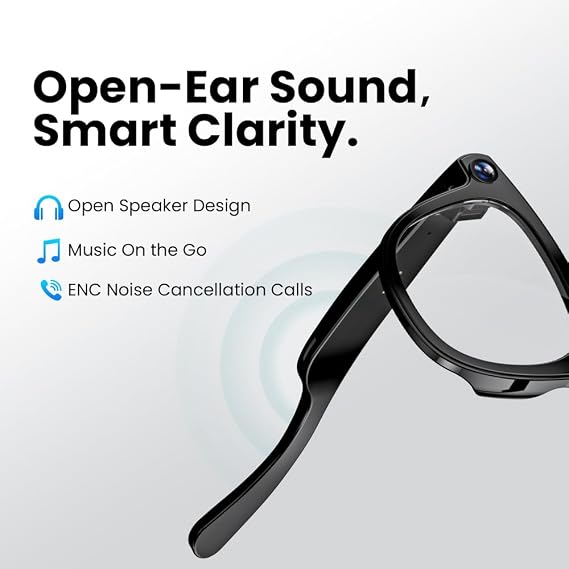 Padmate Viewmate AI Smart Glasses with Camera 1080P HD Recording & Voice Control Bluetooth Translation Glasses with 164 Languages, Music Playback, Hands-Free Calls