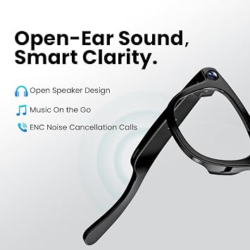 Padmate Viewmate AI Smart Glasses with Camera 1080P HD Recording & Voice Control Bluetooth Translation Glasses with 164 Languages, Music Playback, Hands-Free Calls