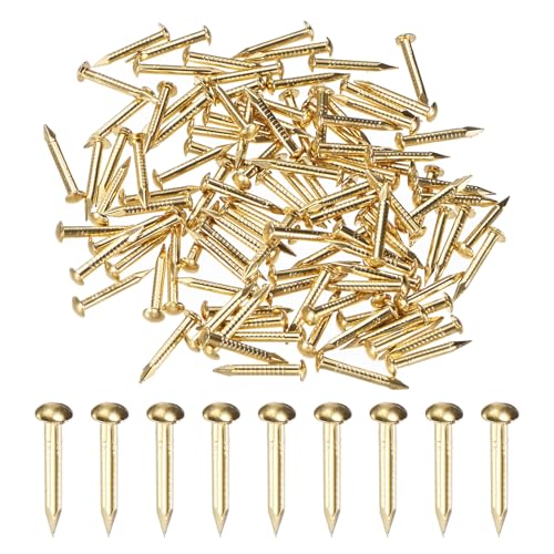 M METERXITY 100 Unidades De Clavos Pequeños De Latón, 1.5mm X 12mm Clavos De Precisión Mini Con Cabeza Redonda Para Madera/Manualidades/Decoración Del Hogar/Colgar Cuadros