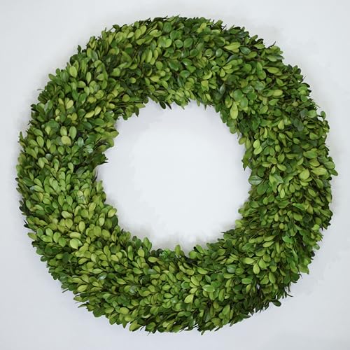 Birbird Decor Preserved Boxwood Wreath 20 Inch Large Real Greenery Spring Summer & Year-Round Indoor Dcor Farmhouse Wall Door & Mantel Fade-Resistant