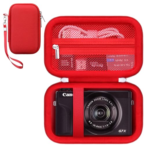 Funda rígida para cámara Canon PowerShot G7 X Mark III roja miniatura 1
