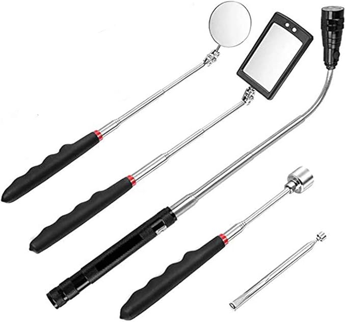 Specchietto Telescopico per Saldatura con Led max 870 mm Fermec