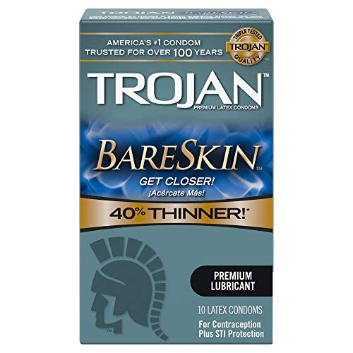 Trojan Sensitivity BareSkin Lubricated Condoms, 10 Condoms