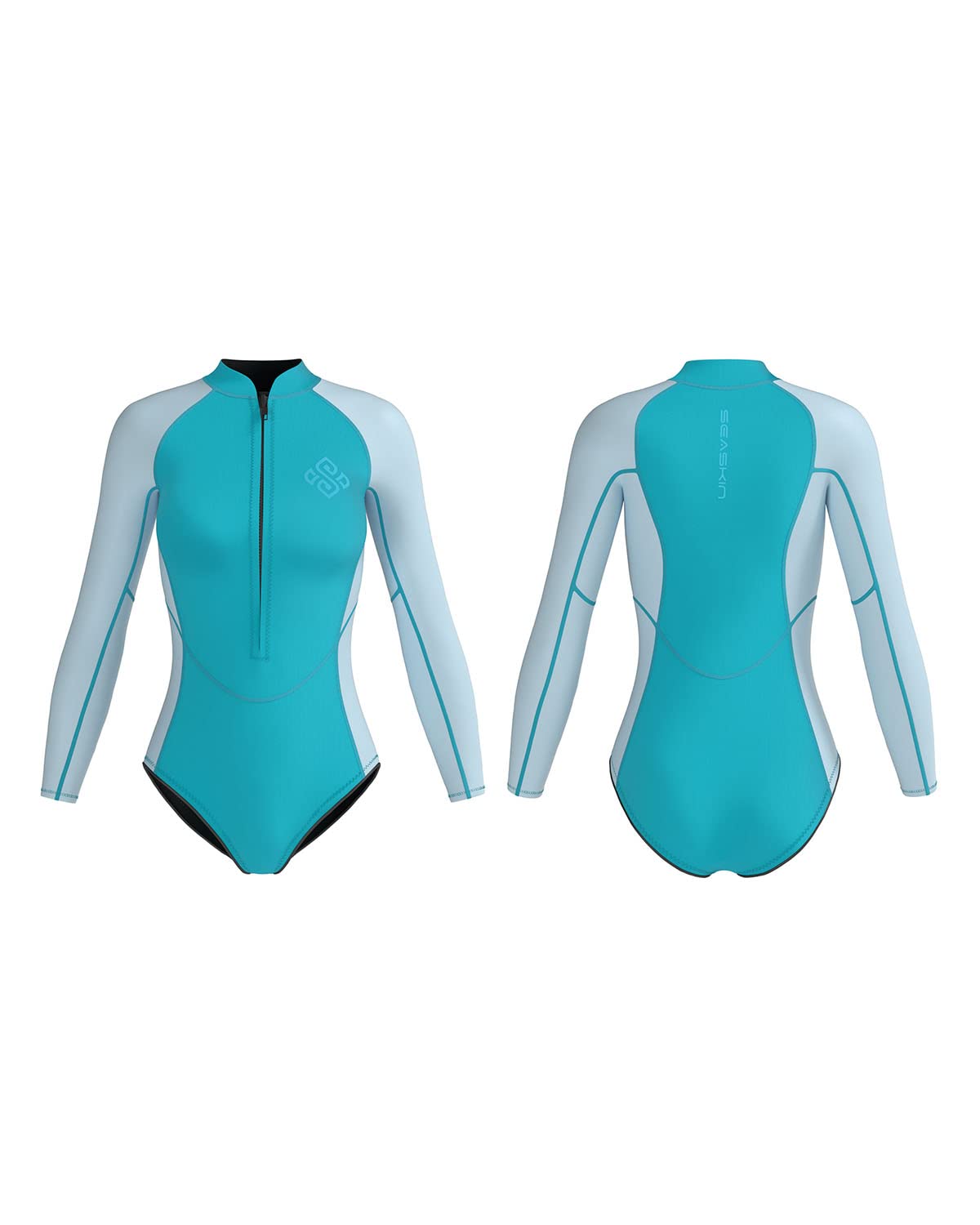Seaskin Womens One Piece Long Sleeves Shorty Wetsuit 2mm