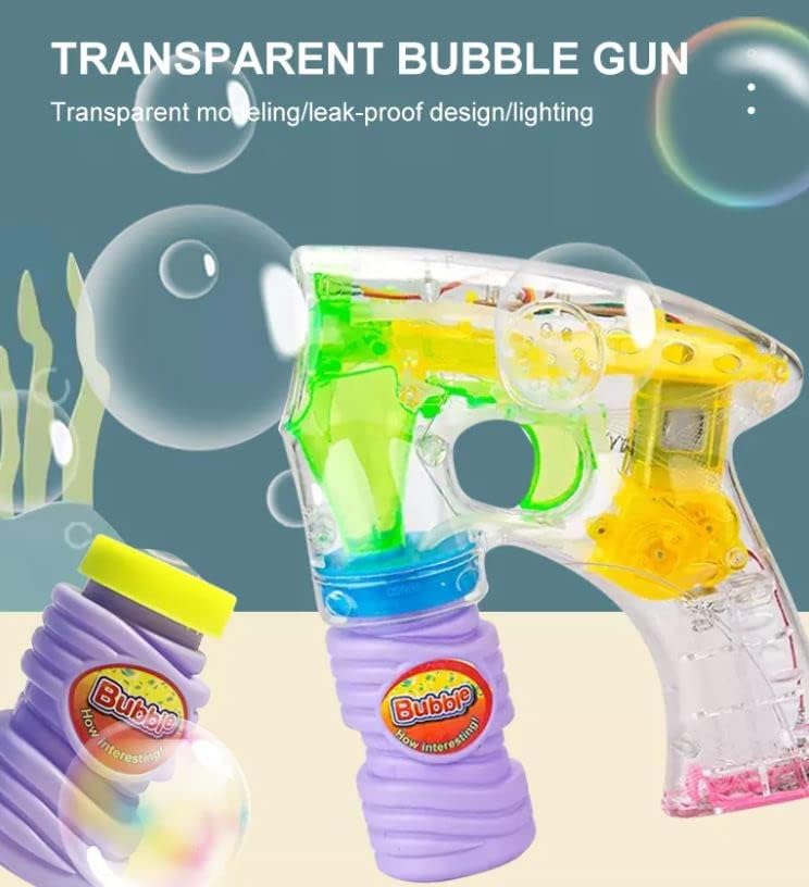 Miniatura 4 de Los Angeles Superstore Pistola de burbujas iluminada para recuerdos de fiesta, máquina sopladora LED con 2 botellas de solución de burbujas