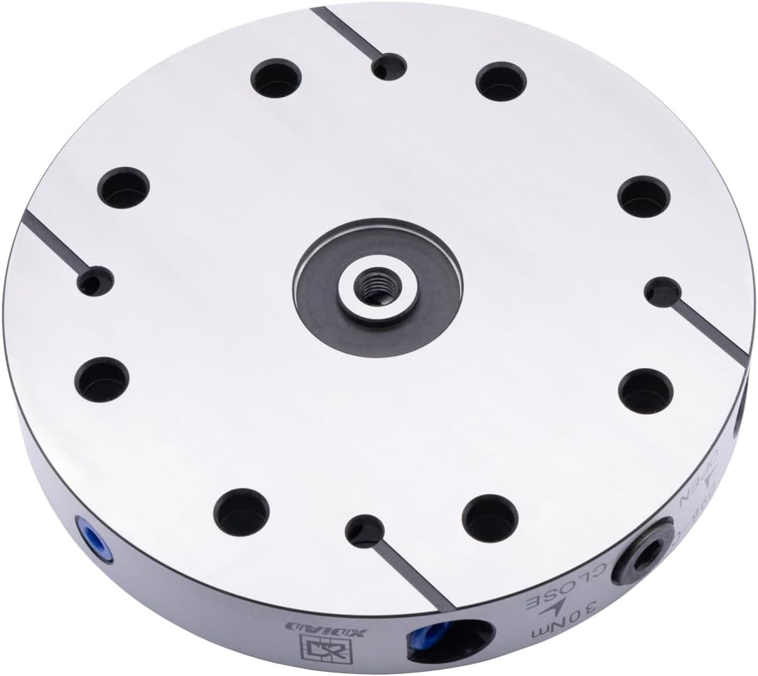 D96-C Round CNC Quick-Change Plate, Ø180mm (7.09") Dia x 27mm (1.06") H, ±0.005mm Repeatability, 20kN Force, 96x96mm (3.78x3.78") Holes, 58-62 HRC