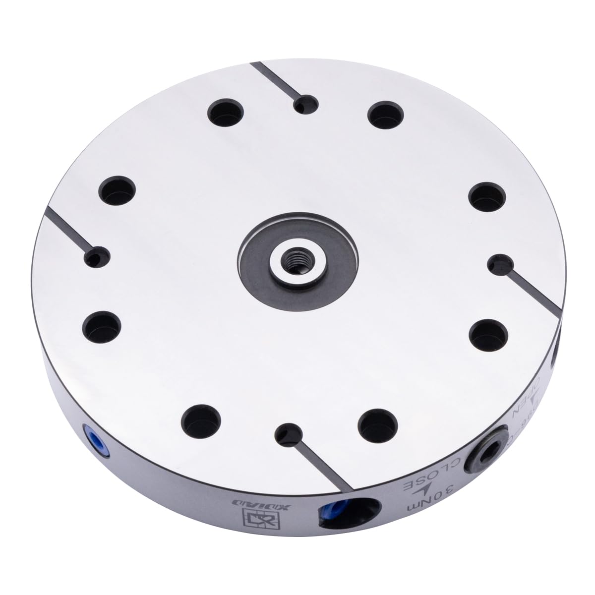Placa redonda CNC de cambio rápido D96-C, diámetro de 180 mm de diámetro x 27 mm de alto, repetibilidad de ± 0,005 mm, fuerza de 20 kN, agujeros de 96 x 96 mm, 58-62 HRC
