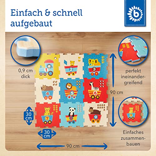 Bieco Puzzlematte | Spielmatte Baby | XXL Puzzle Kinder Teppiche | Krabbeldecke Baby Spielmatte Turnmatte Kinder Krabbelmatte Buchstaben Lernen Spielteppich Junge
