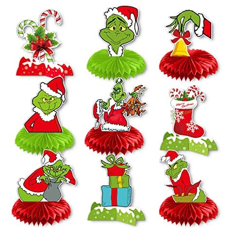 9 Pcs Honeycomb Table Toppers for Christmas Cover