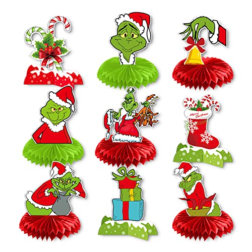 9 Pcs Christmas Decorations Christmas Party Centerpiece Honeycomb Table Toppers For Party Home Decorations #TOP6