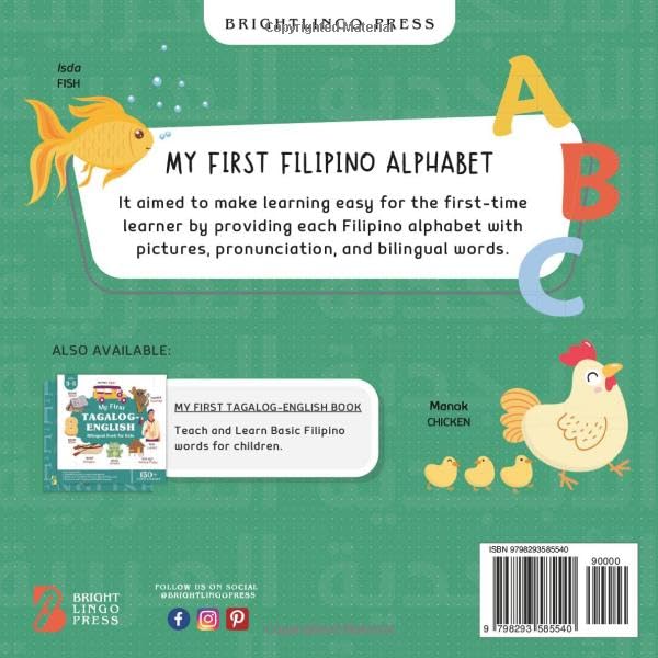 My First Filipino Alphabet Book ABAKADA: Tagalog-English Book for Kids with Illustrations, Translation, and Pronunciation - Image 2
