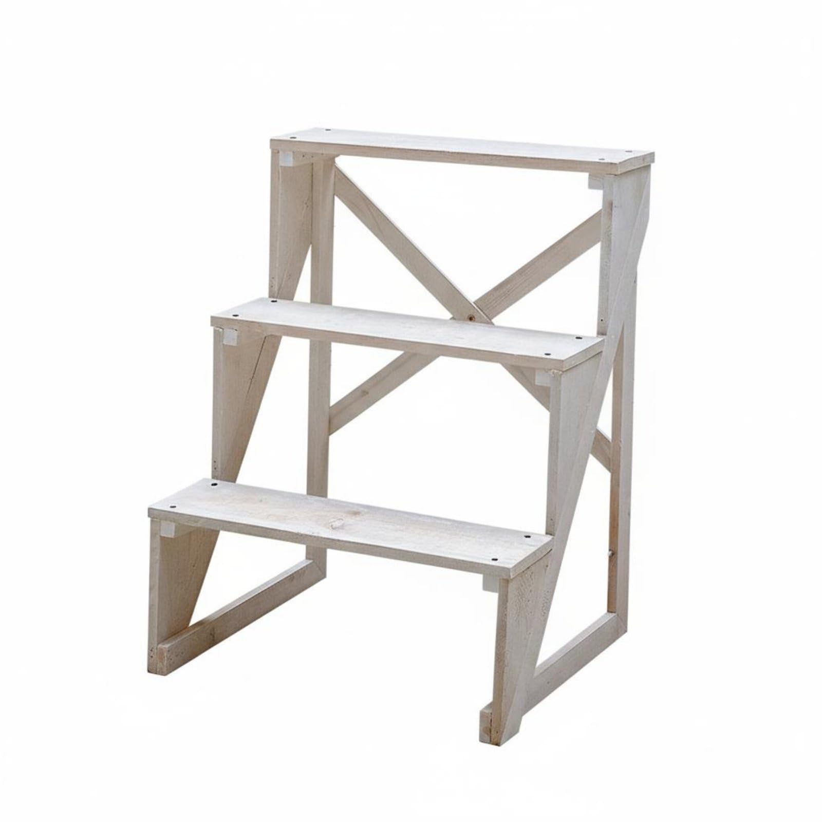 Étagère Plantes Bois Trapezoidal 3 Niveaux, Grand, Trapèze Haut