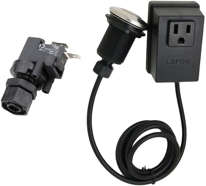 5A 250V 32MM GarbaDisposal On Off Push Button Black Bathtub Spa Remote Control Pnenmatic Air Switch - (Color: Set of 4)