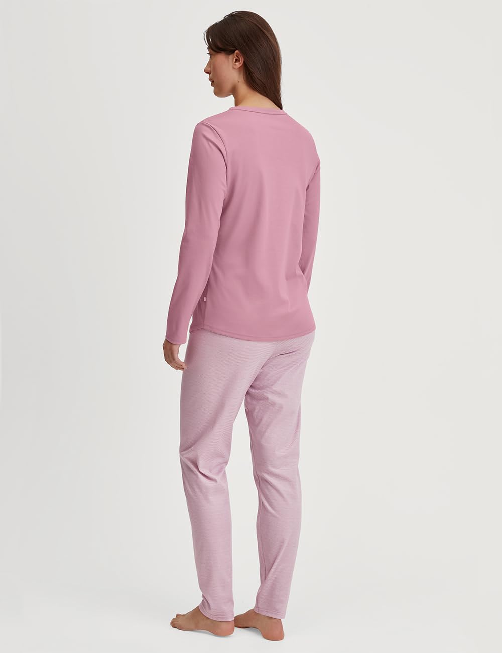 CALIDA Striped Dreams Pyjama Damen | langer Schlafanzug aus 100% Baumwolle, wärmende Qualität