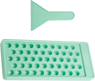 JuLand 50-Slot Lip Balm Filling Tray with Spatulas - Complete DIY Chapstick Making Kit, Compatible with 5.5ml Empty Lip Balm Tubes (Tubes Not Included)