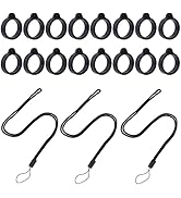 GORGECRAFT 16PCS Black Anti-Lost Necklace Lanyard Set Including 8PCS Anti-Loss Pendant Strap Stri...