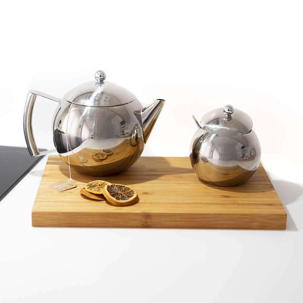 FranquiHOgar - Juego de te y café 3 Piezas - Tetera/cafetera, cremera y azucarero | Ovada