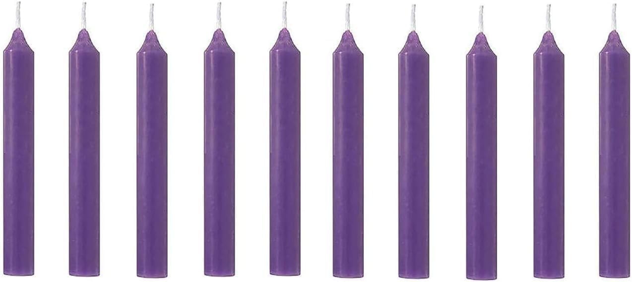 Wax Candles/mombatti Set (Purple) for Night Long Celebration/festivites/Events and Indoors Diwali with Long Time Brning Pack of 50