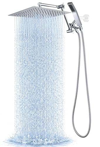 15 Best Shower Heads for a Luxurious and Refreshing Shower Experience 13 G-Promise All Metal 12 Inches Rainfall Shower Head with Handheld Spray Combo, 3 Settings Diverter, Adjustable Extension Arm with Lock Joints, 71 Inches Stainless Steel Hose (Chrome)