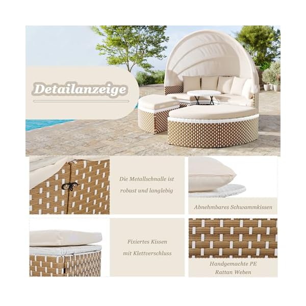 Polyrattan Sonneninsel mit Sonnendach