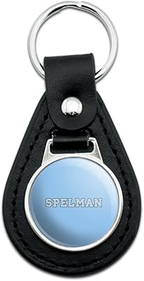 GRAPHICS & MORE Spelman College Primary Logo Black Leather Keychain