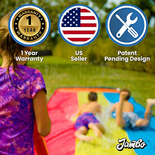 Jambo Xl Premium Slip Splash And Slide With 3 Bodyboards, Heavy Duty Water Slide With Advanced 3-Way Water Sprinkler System, Backyard Waterslide Outdoor Water Toys N Slides For Kids #TOP5