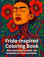 Frida-Inspired Coloring Book: Bold, Emotional Surrealism and Symbolism for Teens and Adults B0F62M3H3D Book Cover