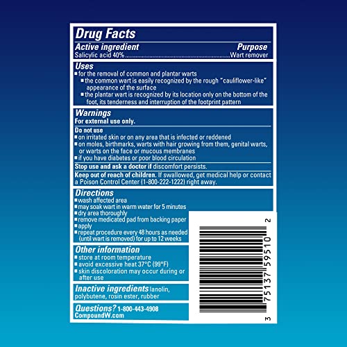 compound w wart remover maximum strength one step pads 14 medicated pads