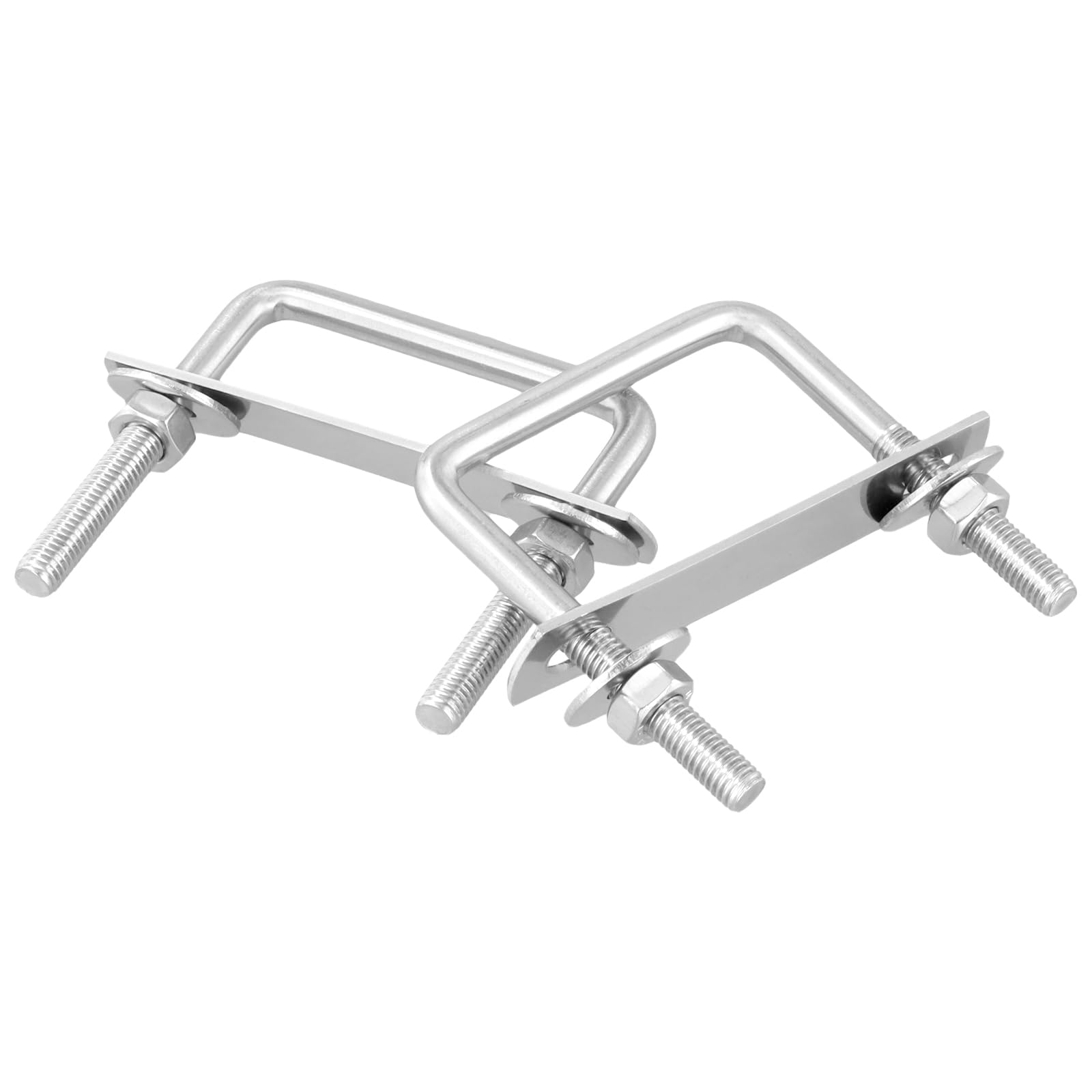 FUNSUEI 10 viti a U M8 in acciaio inox, 65 x 80 mm, bullone a U con dadi e piastra del telaio, staffa a U con filettatura per il fissaggio del tubo, traino auto