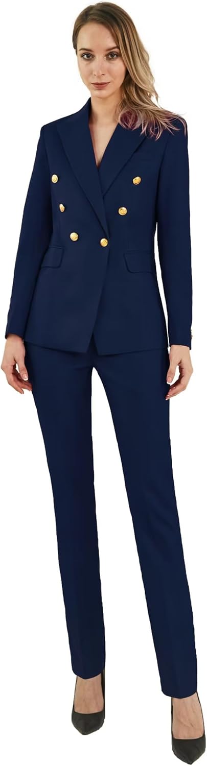 Flap Pocket Women Suits 2 Piece Fashion Suits Womens Professional Clothing for Work Pants Suit for Women Dressy Elegant