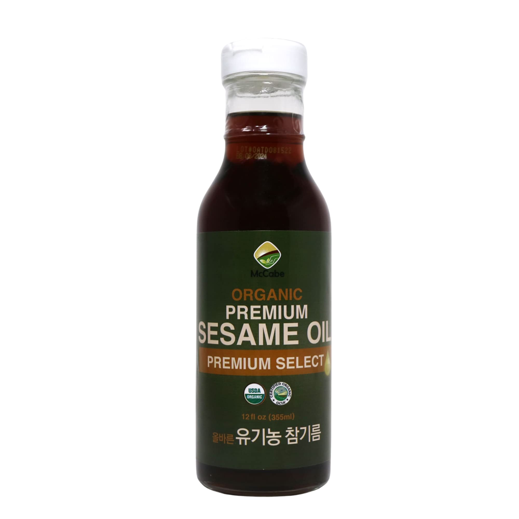 McCabe Organic Premium Sesame Oil - Organic Sesame Oil for Cooking | Rich with Fiber & Minerals | USDA and CCOF Certified | Packed in USA | 12 Fl oz