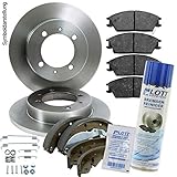 Mit Bremsmontagepaste Bremsscheiben Ø278mm + Bremsbeläge Klötze + Bremsbackensatz hinten Hinterachse + 500ml Bremsenreiniger