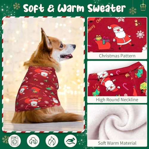 Kiiwah Pet Dog Christmas Jumpers, Soft Warm Outfit Dog Sweater New Year Christmas Sweater Pet Clothes for Small Medium Dogs and Cats - Image 3