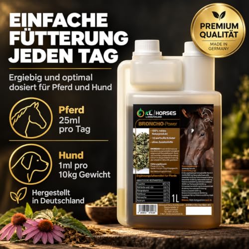 Kräuterland Broncho Power Pferde 1Liter (1000ml) Bronchial-Elixier