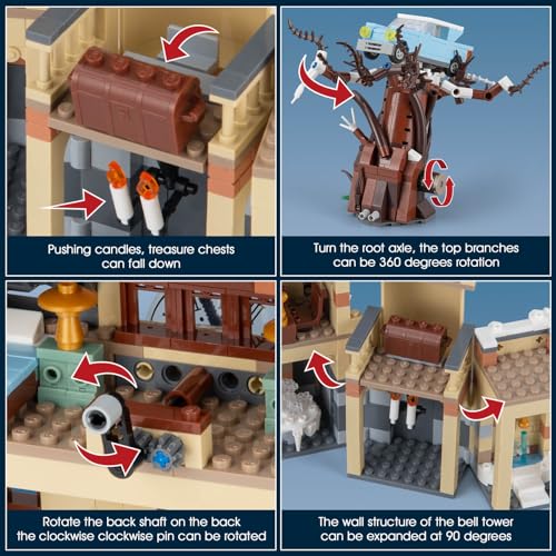 Image of Vziimo Magic Clock Tower Building Set, Creative Castle Mini Building Blocks Kit for Fans, Collectible Castle Model Toys Gifts for Adults Teens 14+ (1305PCS)