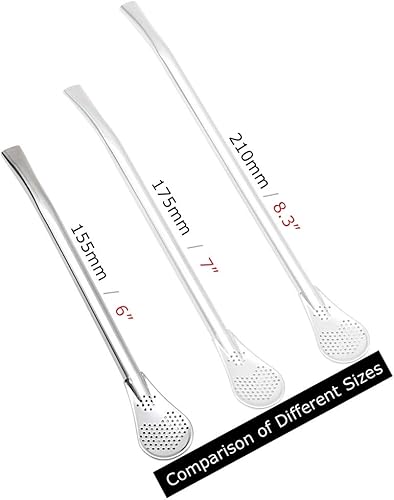 Miniatura 5 de GFDesign Yerba Mate Bombilla - Pajitas de filtro de calabaza 304 de grado alimenticio de acero inoxidable 188 juego de 2 con cepillo de limpieza 6