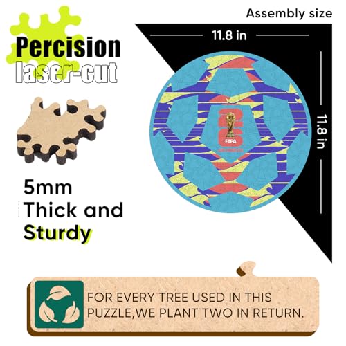 Image of FIFA World Cup 2026 Wooden Puzzles - 5MM Thick Officially Licensed Los Angeles Ball Poster Puzzles - Premium World Cup 2026 Merchandise, Gift for Football Fan, Jigsaw Puzzle for Adult,200 pcs