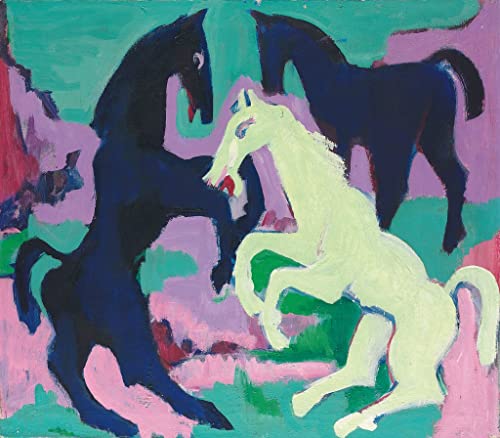 Tableau sur toile Davos Platz par Ernst Ludwig Kirchner sans cadre de format 58 x 90 cm