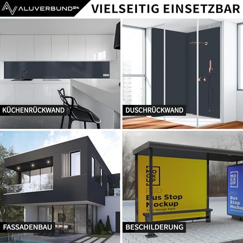 Aluverbund 24 Aluverbundplatte, Aluminium Platte, 3mm dick, Grün/RAL6024, 70x180cm